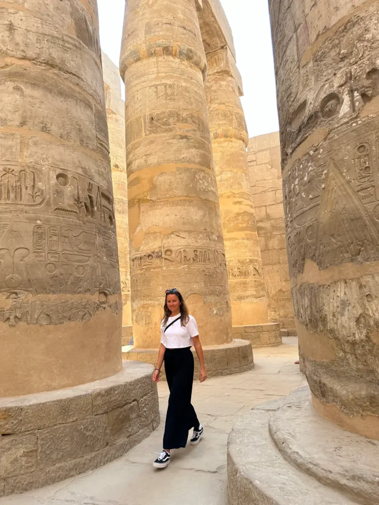 Ein privater Reiseleiter zeigt uns die Kultur und Tempel am Nil wie den Karnak Tempel.